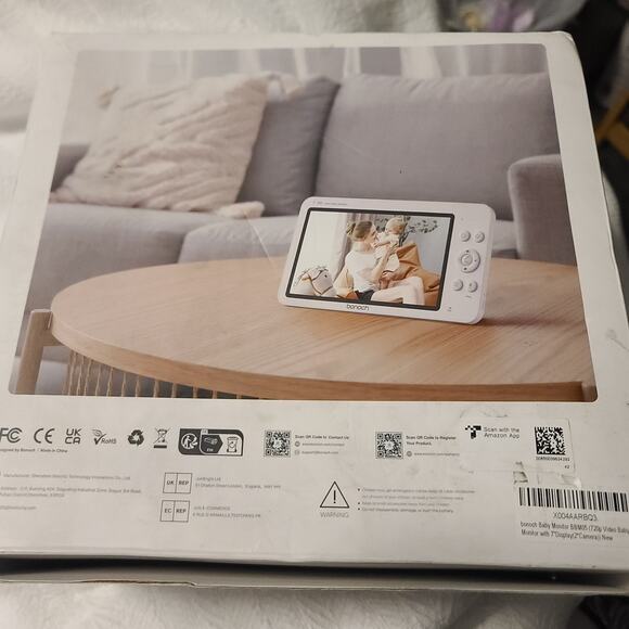 bonoch MegaView Baby Monitor w/ 2 Cameras, 7” 720P Split Screen – Open Box New - Picture 5 of 8